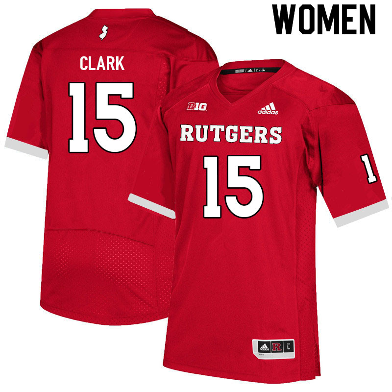 Women #15 Alijah Clark Rutgers Scarlet Knights College Football Jerseys Sale-Scarlet - Click Image to Close